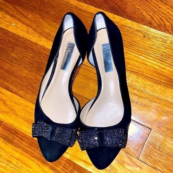 Inc Maiyana Ombre D’Orsay Faux Suede with bling bow Flats 7.5 - Picture 1 of 7